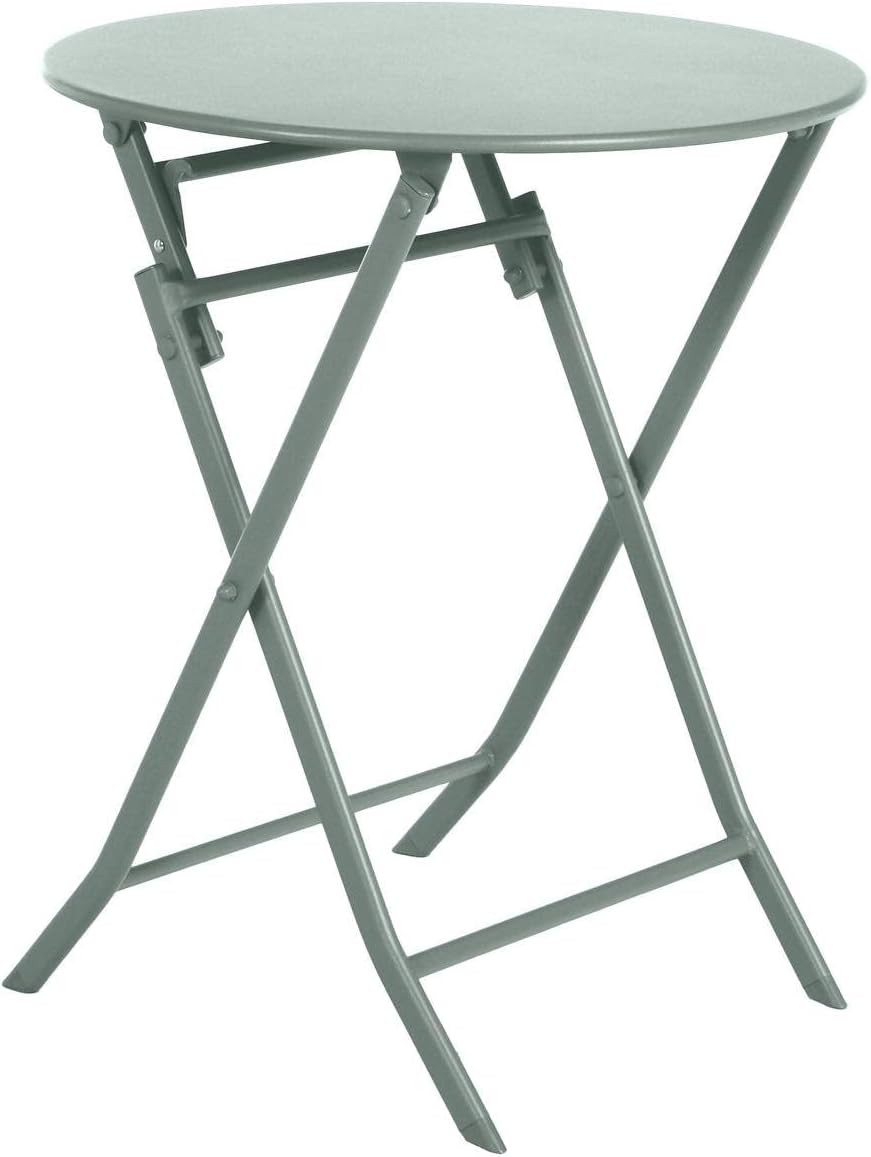 Hespéride - Greensboro - Ø60 cm - Table de jardin pliante acier vert 2 places