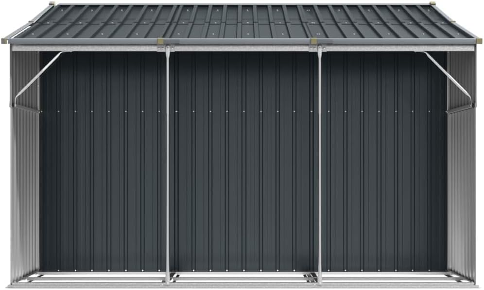 vidaXL Abri de Jardin, Cabane à Outils avec Poignées, Remise à Outils avec Toit Inclinable, Abri de Rangement Patio, Anthracite 277x279x179 cm Acier Galvanisé