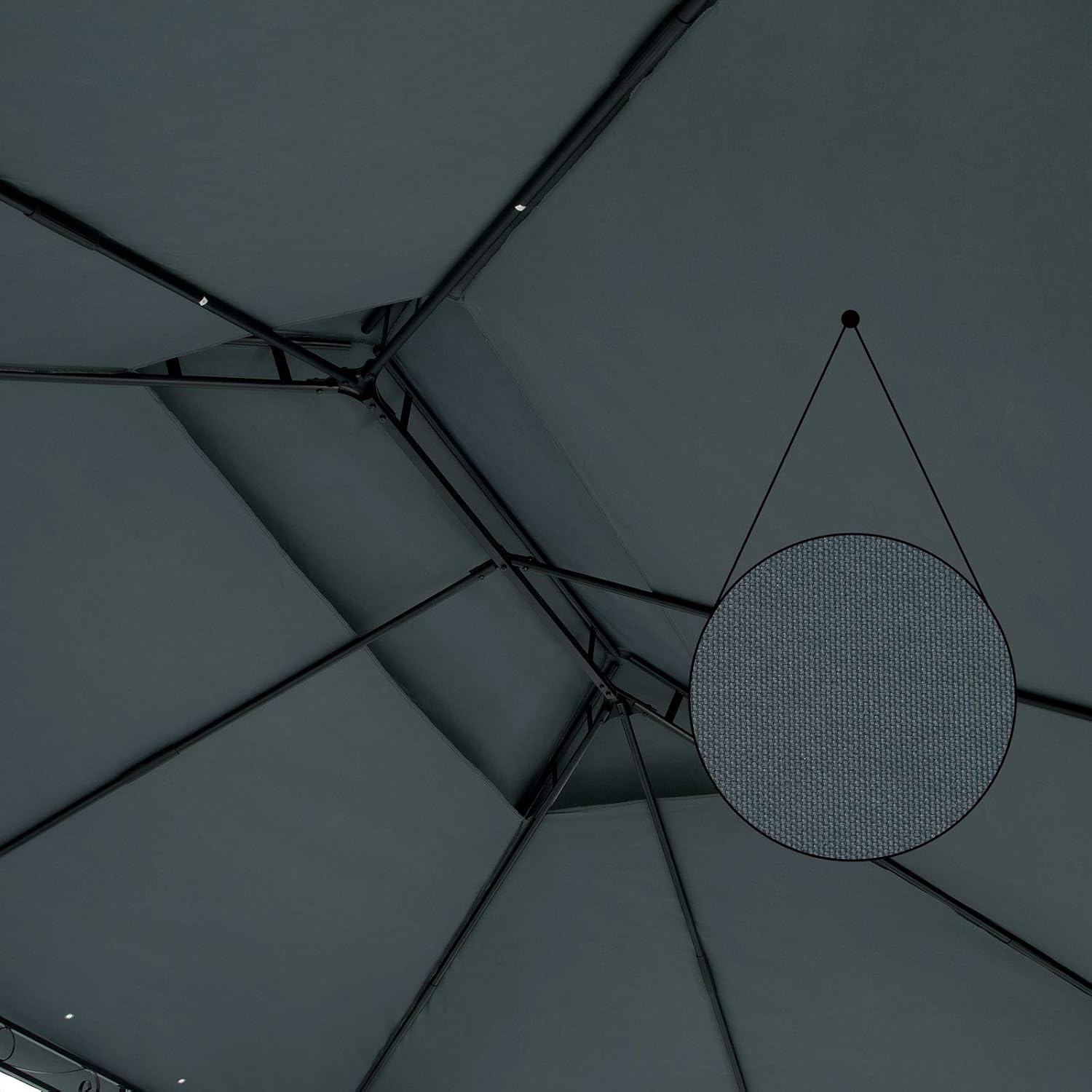 CASARIA - Pavillon de Jardin Topas 3x4m, métal, UV50+, hydrofuge, anthracite
