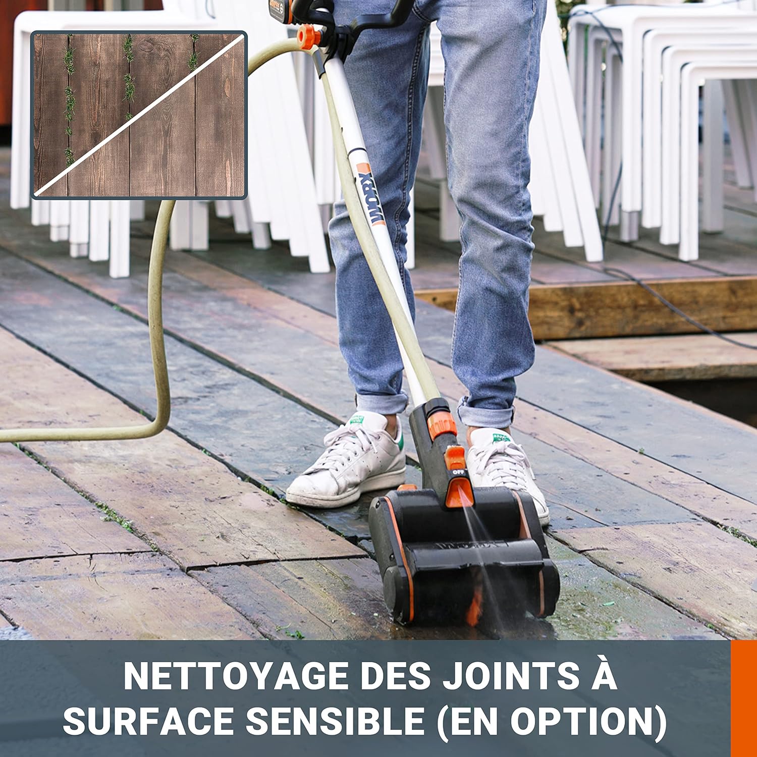 WORX - Brosse de nettoyage 20V - sans fil, 4Ah, chargeur rapide WG441E