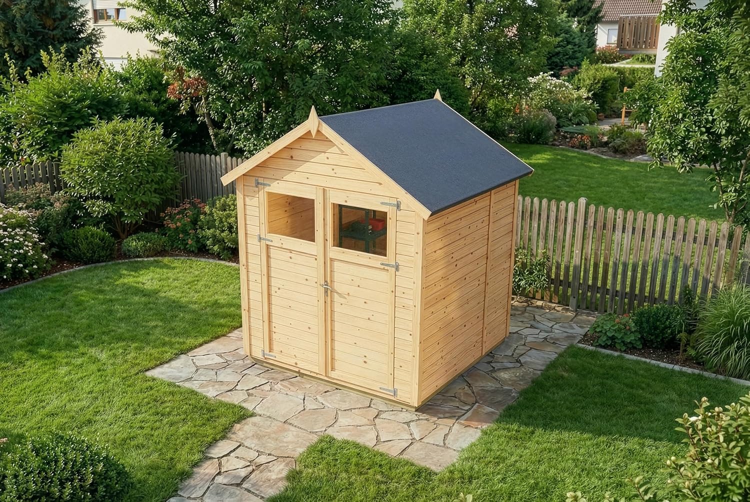 Alpholz - Cabane à outils Alisha - bois - toit double pente, panneaux préfab