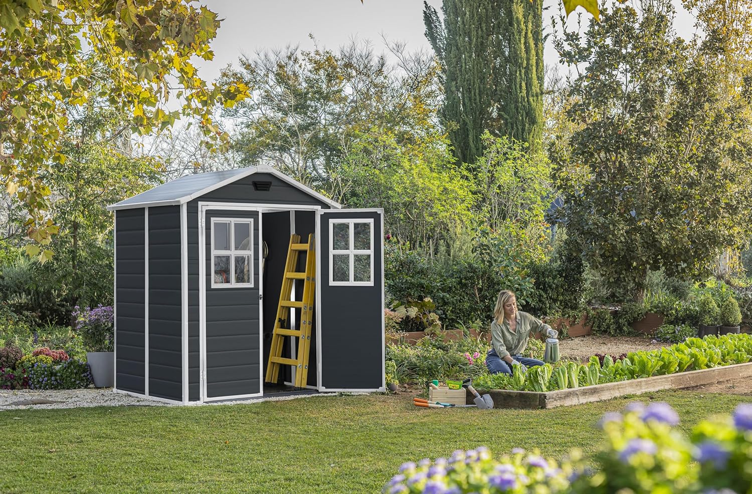 Keter - Abri de jardin Premium, résine, 185x152x226 cm, anthracite - 12-938205