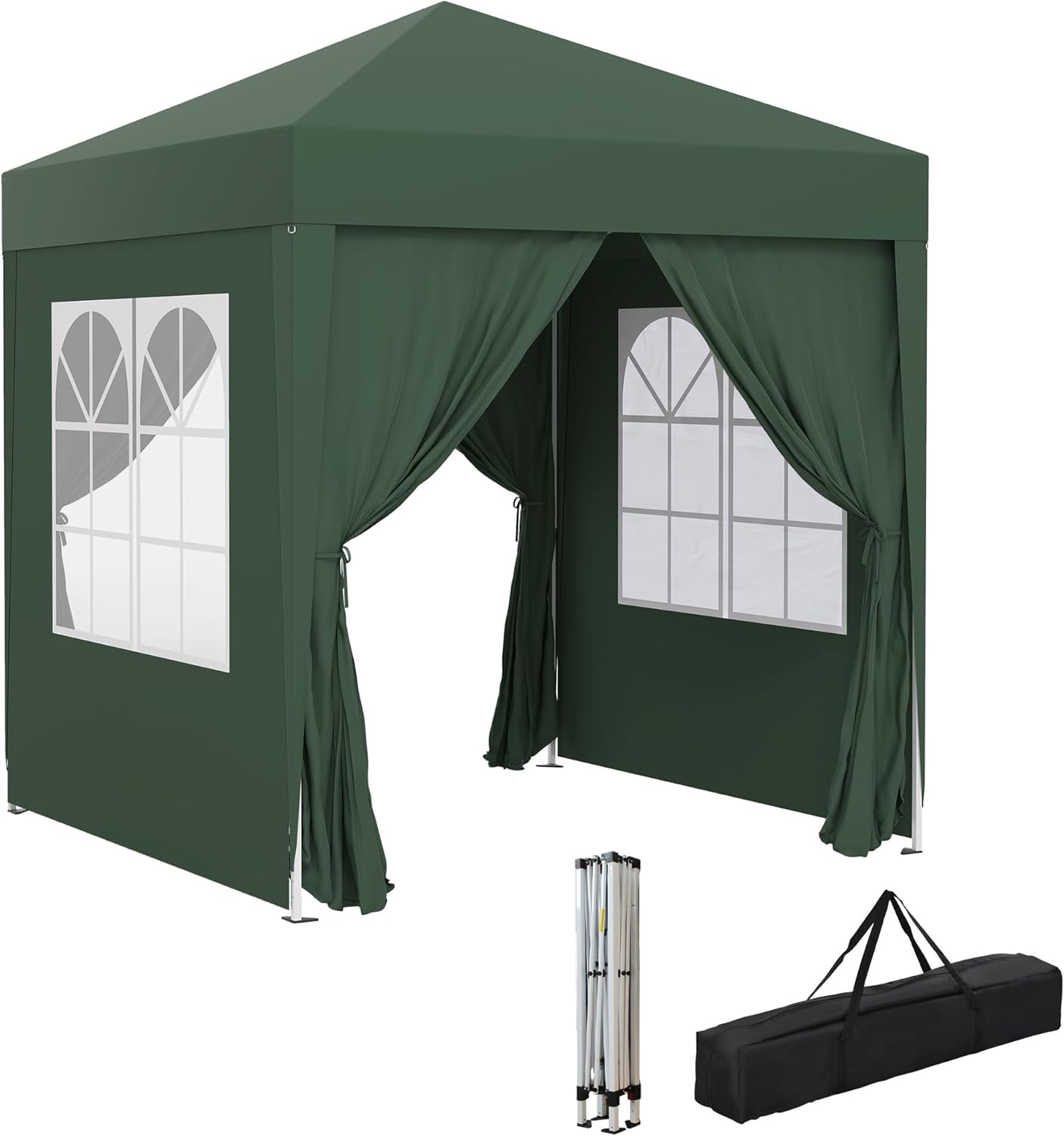 Outsunny - tonnelle pop-up réglable 2x2m, acier, UV, 4 côtés, vert