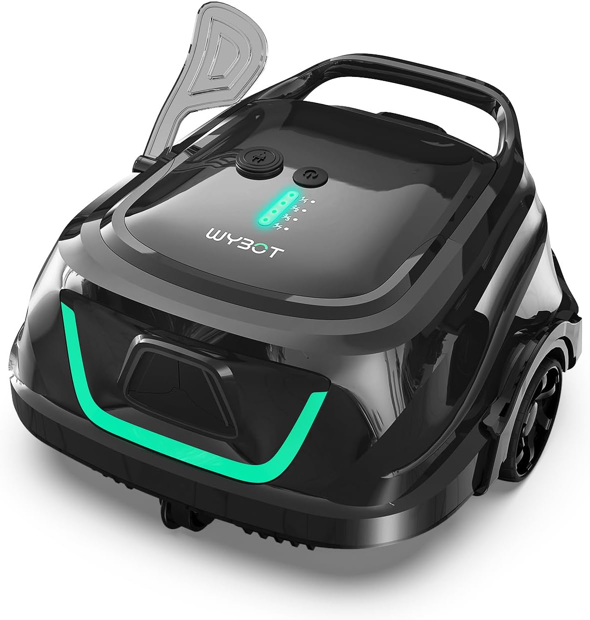 WYBOT A1max Robot Piscine sans Fil pour Piscines Hors-Sol, Aspirateur Automatique, Robot Piscine 130 Min Autonomie, Double Filtration, LED, Charge 2h, 4 Modes,Vert forêt
