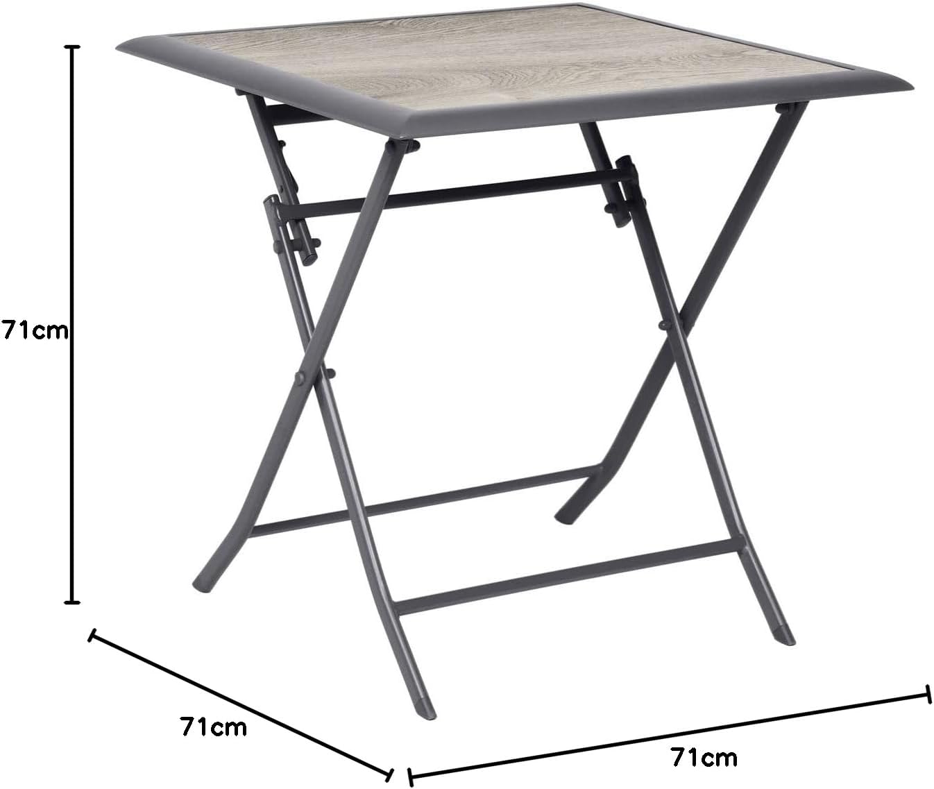 Hespéride - Azua table pliante carrée 2 places gris aluminium