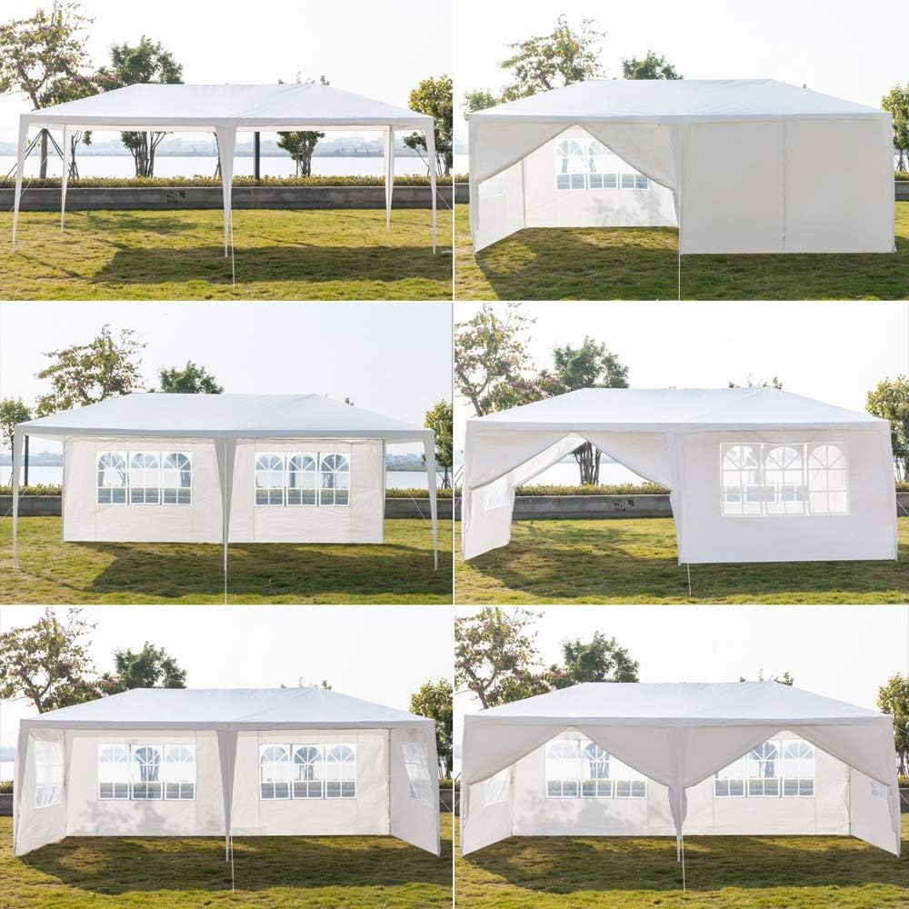 Alightup - tonnelle pliante série jardin - 3x6m - imperméable, 6 parois, anti-UV, bâche PE épaisse