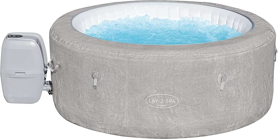 Bestway - Lay-Z-Spa Zurich EnergySense - 180x66 cm - 2-4 pers., 120 AirJet, couverture isolante, filtration cartouche