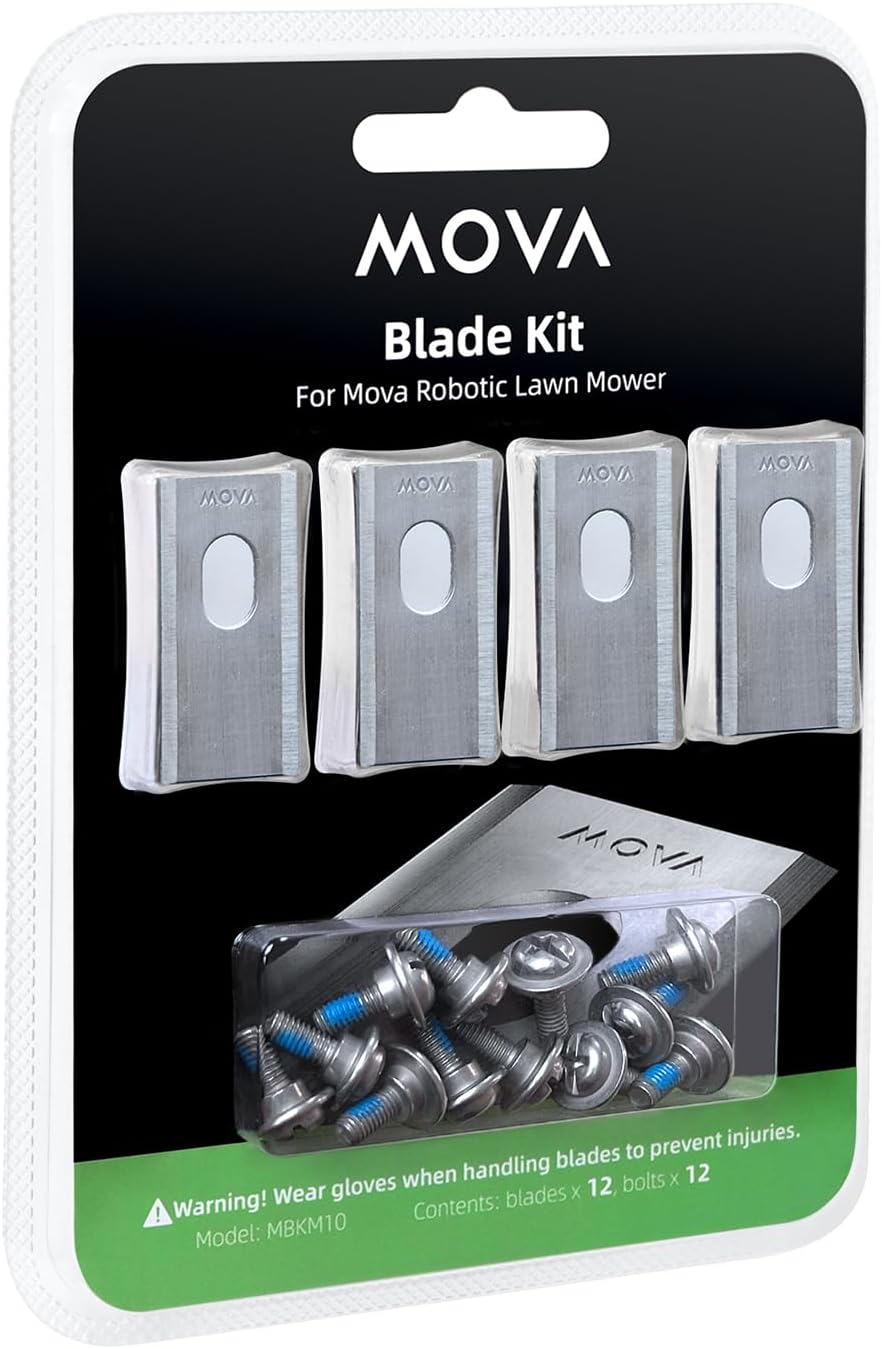 MOVA - Kit Lames Robot Tondeuse - 12 pcs - Remplacement rapide - ViAX250/500, MOVA600/1000, LiDAXUltra800/1200/1600/1000