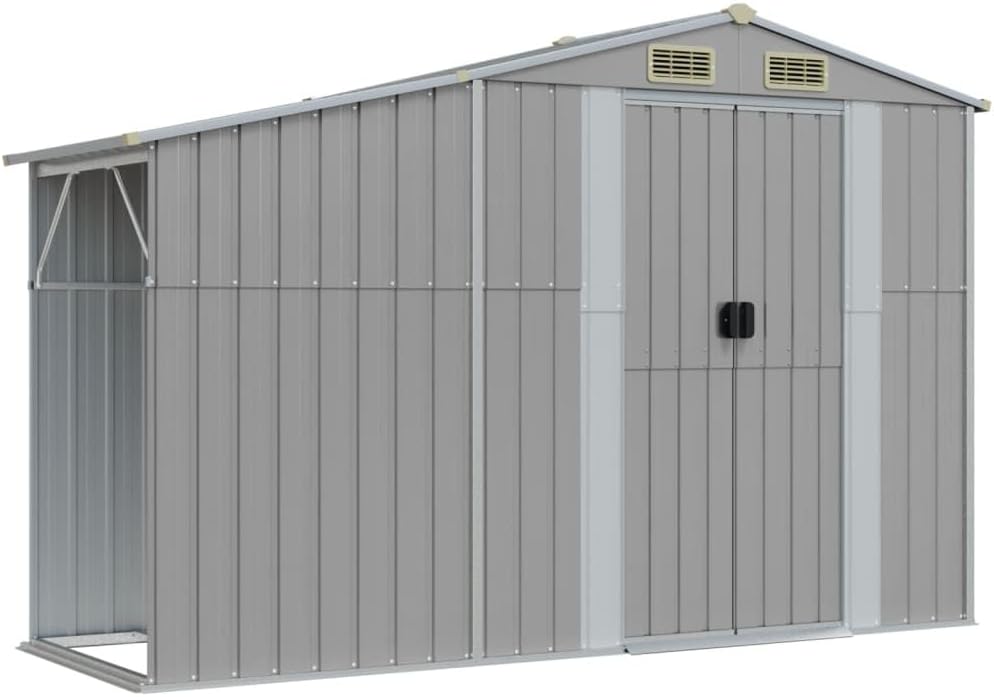 vidaXL Abri de Jardin Gris 277x279x179 cm Acier galvanisé