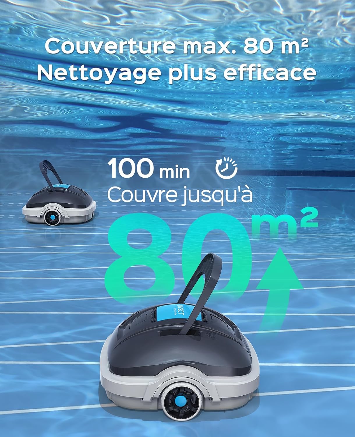 WYBOT - Osprey 200 Max - 80m² - robot piscine sans fil, 100 min, Osprey200Max