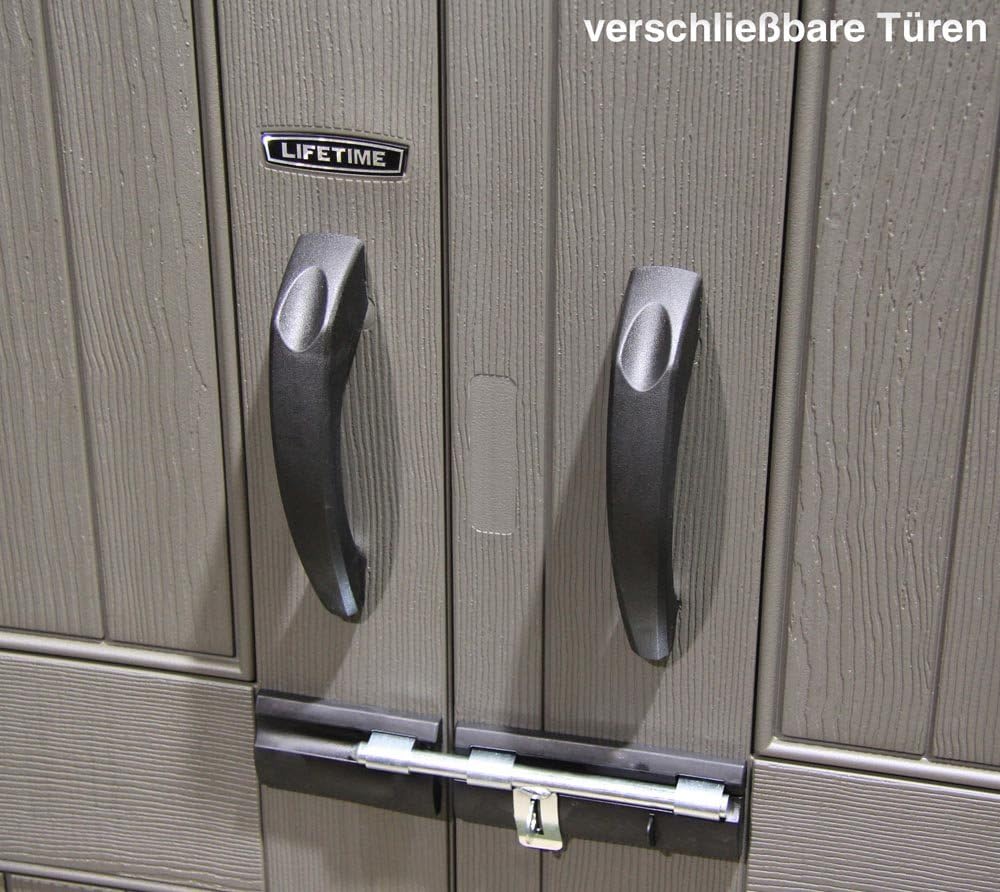 Lifetime - Abri de jardin série Tan - 132,7x204,4x227,9 cm - robuste, spacieux