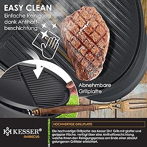 elektrischer Elektrogrill 2in1 Tischgrill in silber