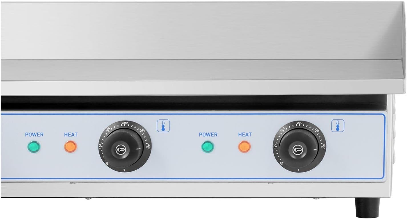 Royal Catering - Plancha Électrique Double - 73x40cm - 2x2200W INOX Restaurant