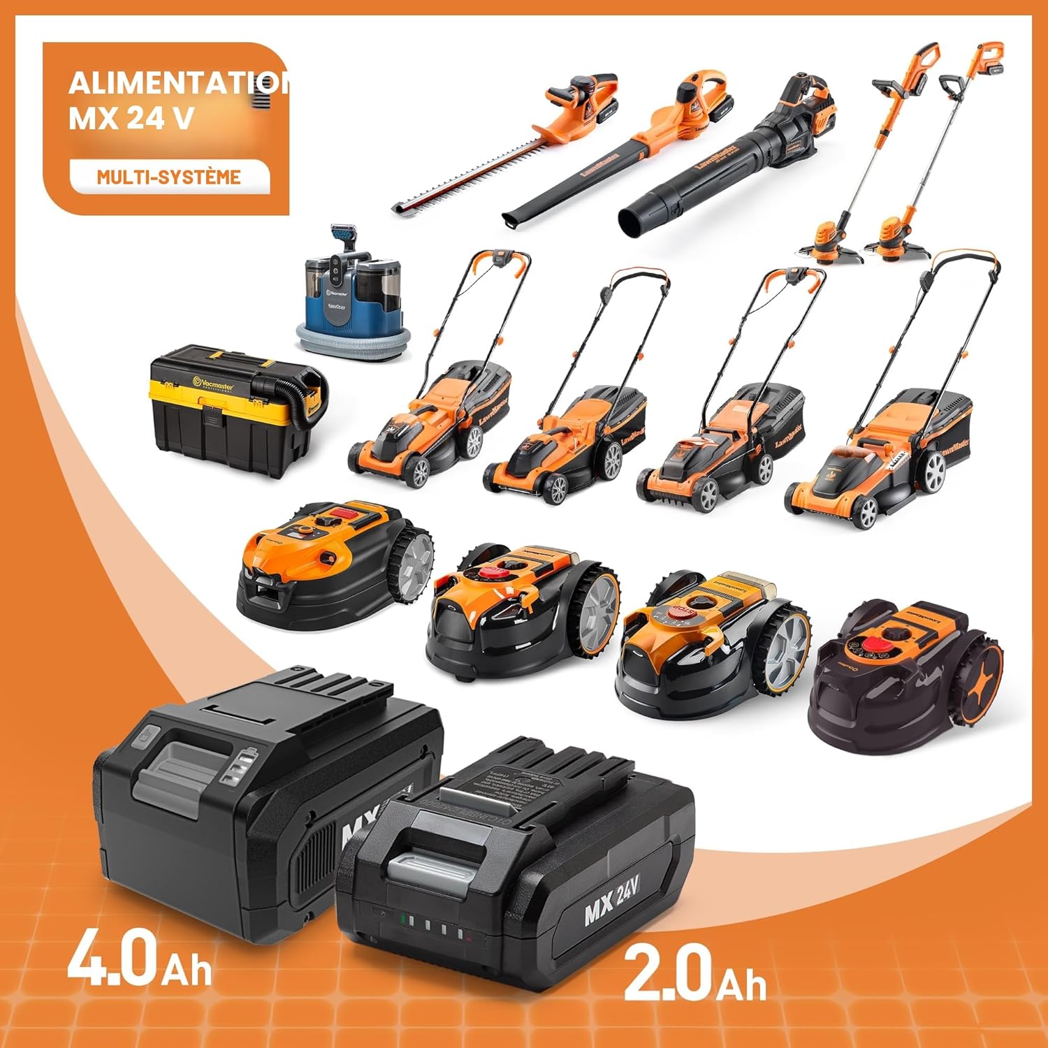 Lawnmaster - OcuMow 16 série - 250m² - tondeuse robot, obstacle, 2 batteries - VBRM16 Combo