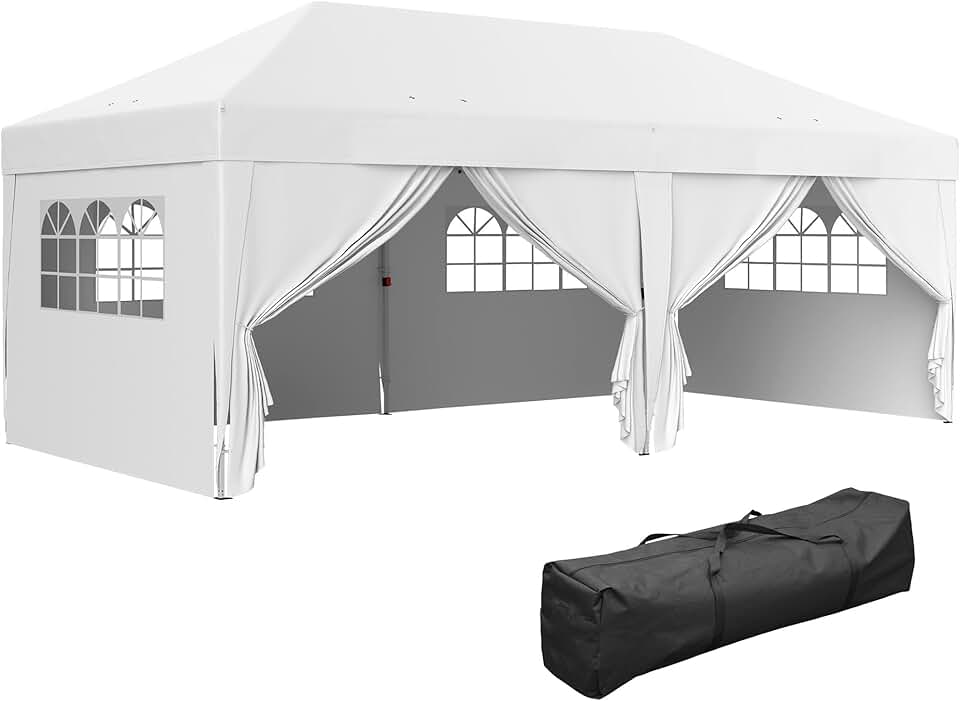 Outsunny - Tonnelle pliante série jardin 3x6m, 6 parois, sac inclus