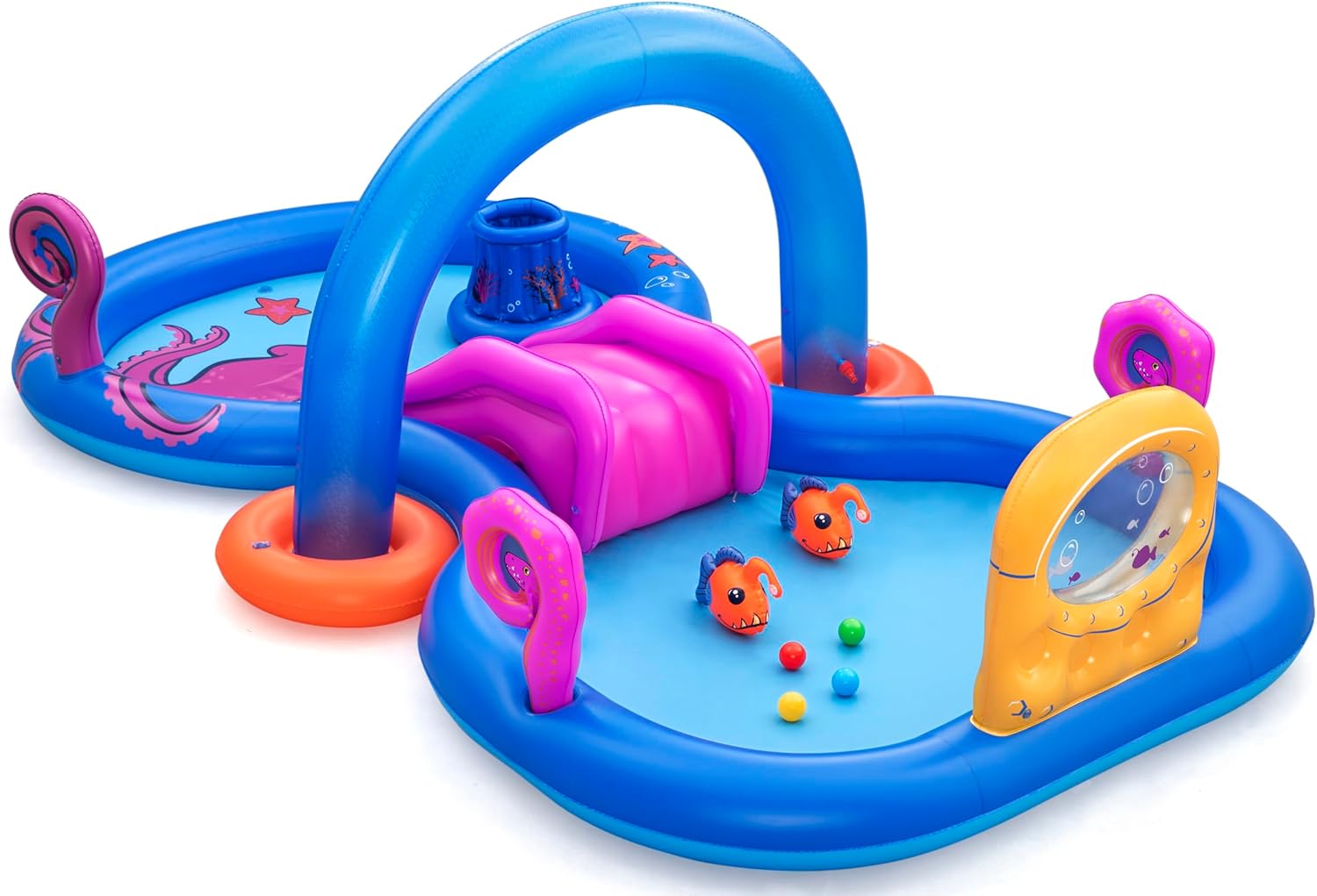 Bestway - Aire de Jeux Gonflable avec Piscine pour Enfants Bestway Sea Odyssey - 330 cm x 188 cm x 117 cm - Multicolore