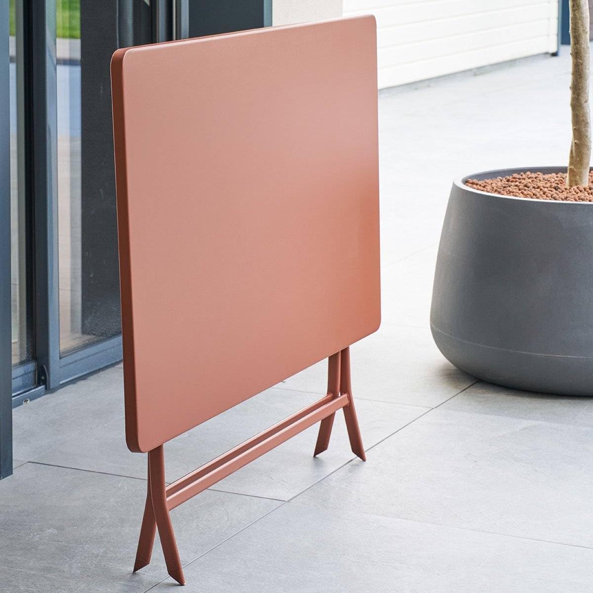 Hespéride - Greensboro - 110x70 cm - table pliante 4 places acier acajou