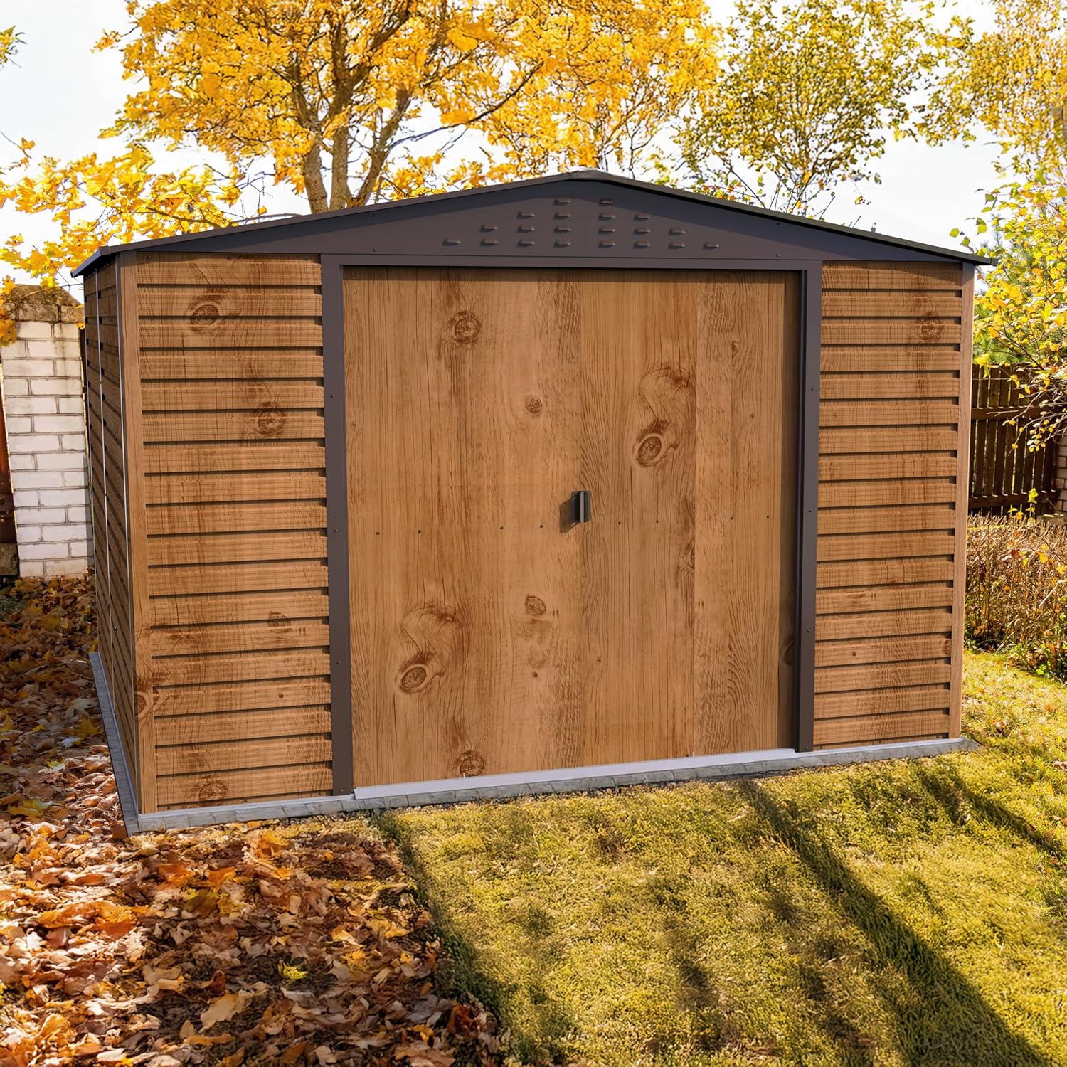 Duramax - Alpine série - 10x10 (9,75m²) - abri métal toit renforcé, acier galvanisé, sans entretien