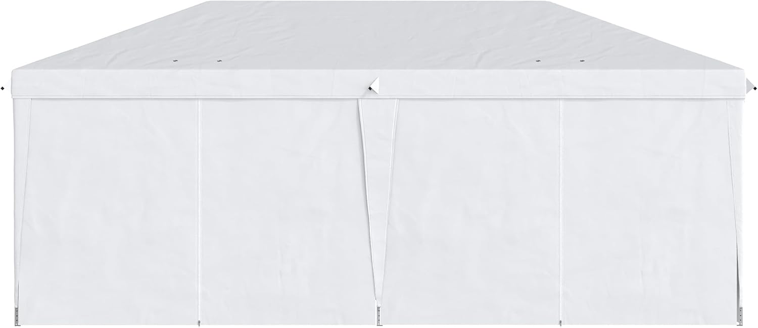 Outsunny Tonnelle de Jardin 3x6m Barnum Pliant avec Côtés Amovibles - Tente de Réception Structure en Acier Renforcée - Abri de Jardin Pop-up pour Mariage, Fête et Marché, Sac de Transport, Blanc