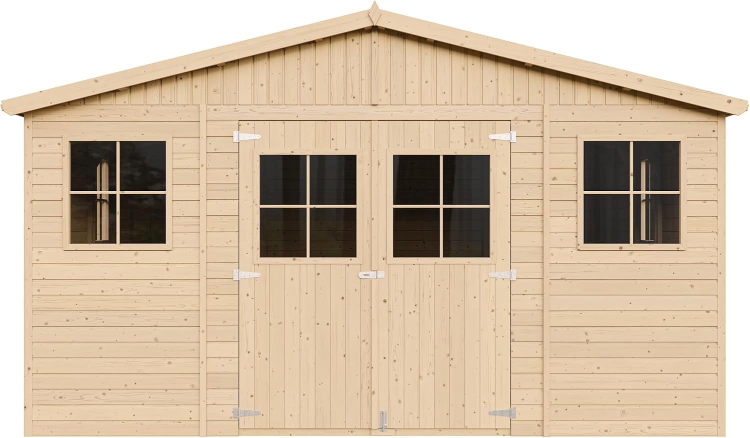 Abri de Jardin en Bois Exterieur avec Les PLANCHERS IMPRÉGNÉ- Maison de Jardin en Pin/épicéa-H246x418x522 cm/20 m²-Construction de Panneaux- Rangement pour vélos, Remise à Outils-TIMBELA M333 +M333G