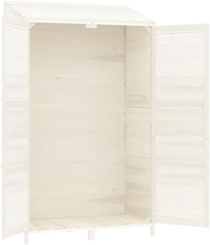 vidaXL - Hangar de jardin solide 102x52x174,5 cm bois blanc