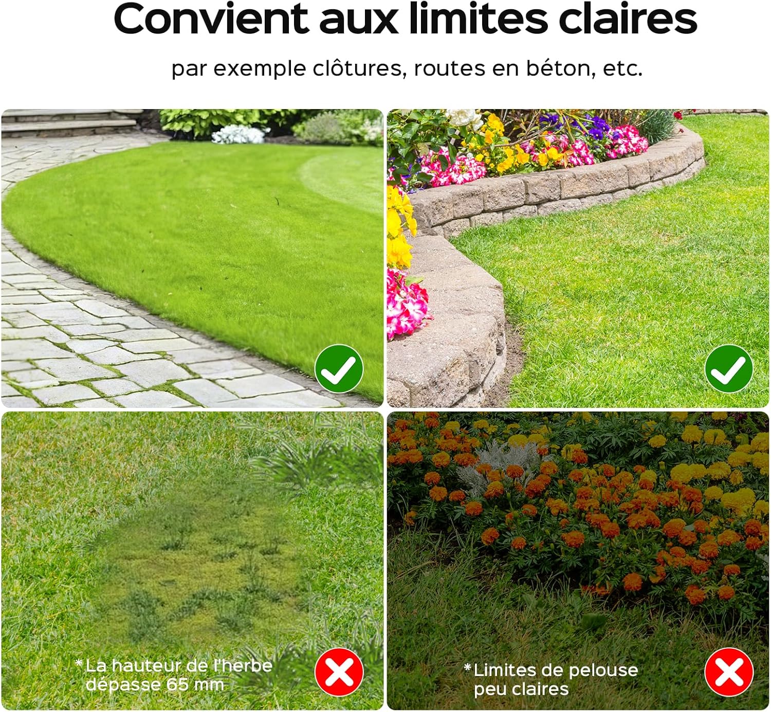 YARDCARE - Robot tondeuse Vision, évitement obstacles, batterie 4Ah V100