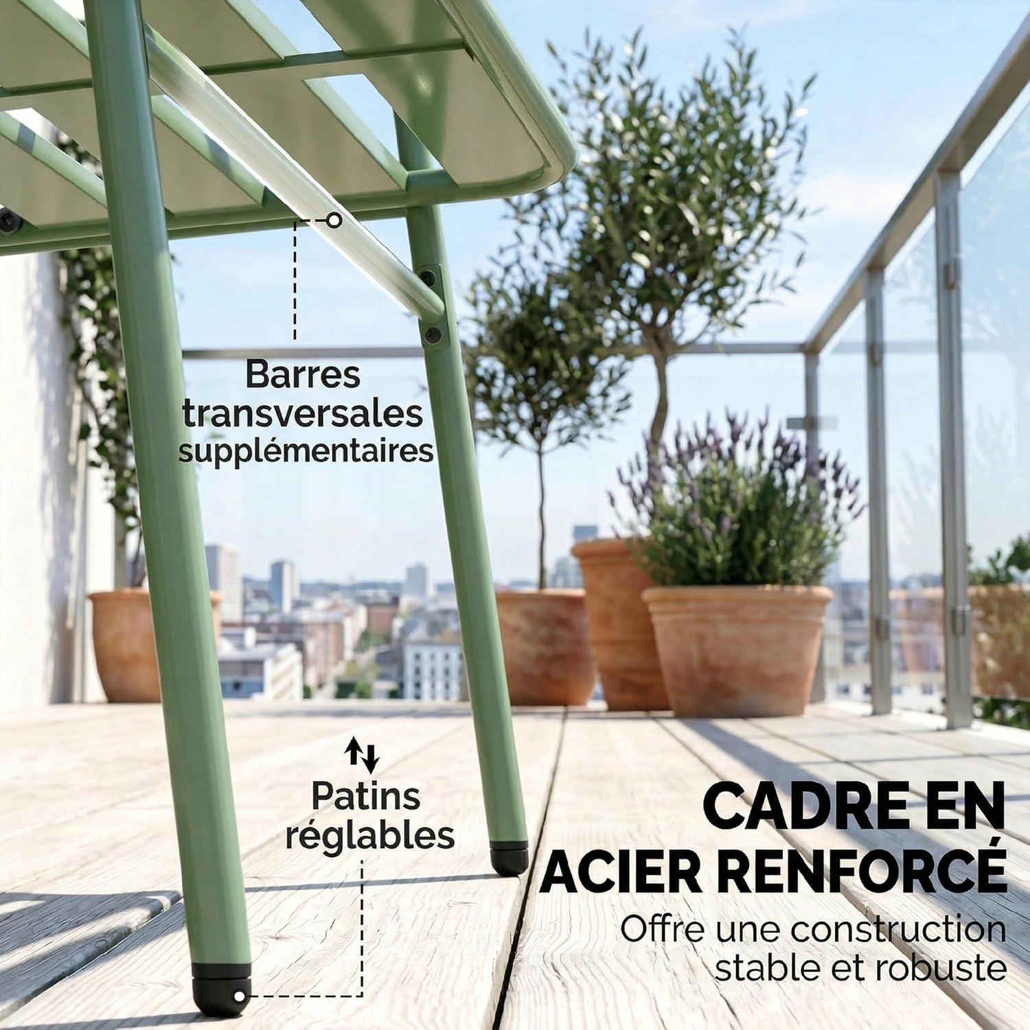 Outsunny - Salon de jardin 4 pièces - acier vert - canapé et fauteuils
