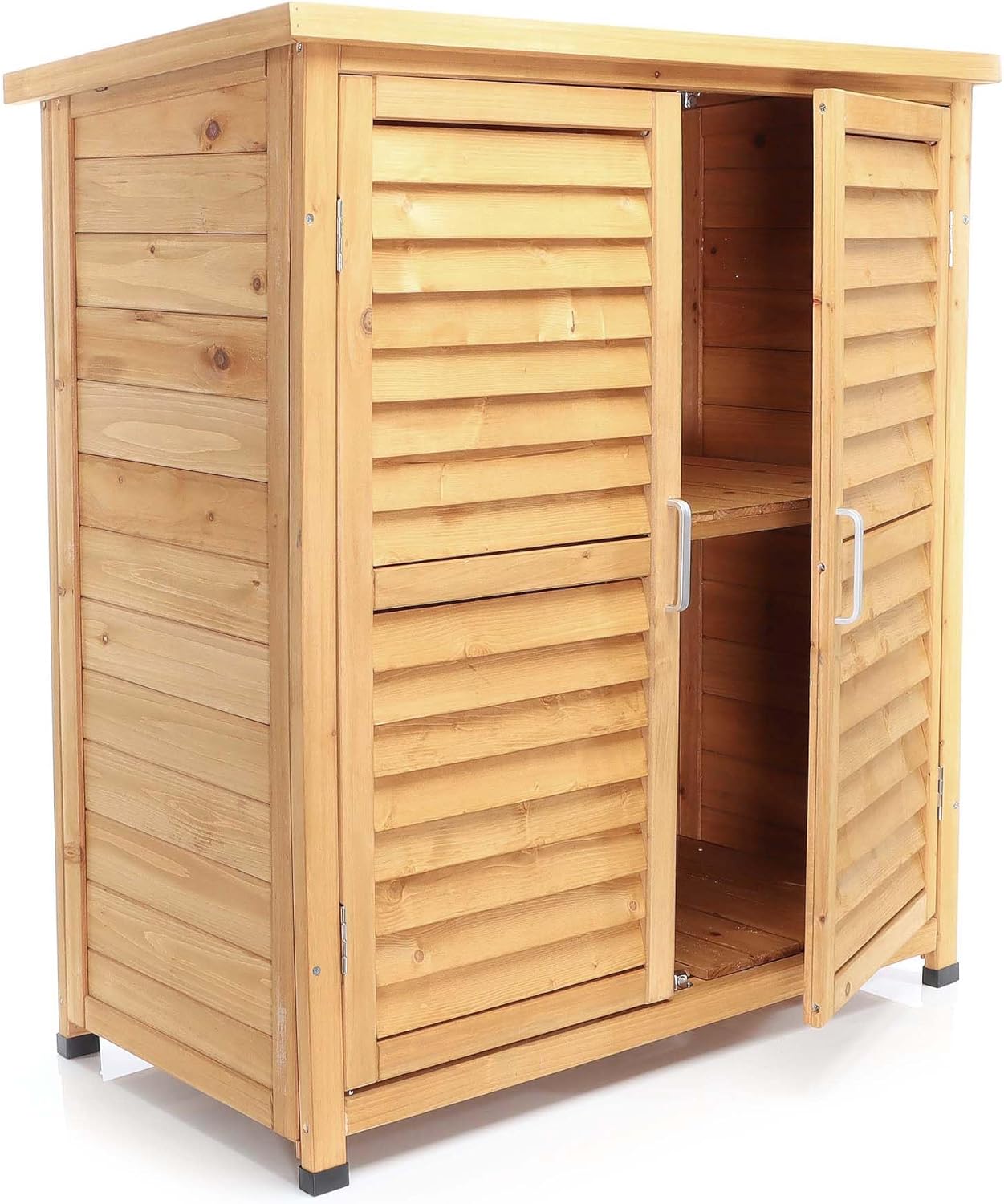 Wiltec Abri de Jardin – 870 x 465 x 916 mm – en Bois d’Épicéa – avec 2 Portes – Cabane Remise pour Rangement Outils pour Jardin, Terrasse & Balcon