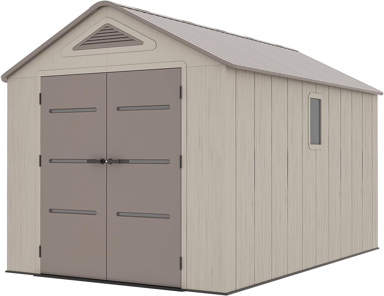 Vente-unique - Abri de Jardin Beige/Marron 9,5m² résine, plancher, ép. 22mm ANTEVA