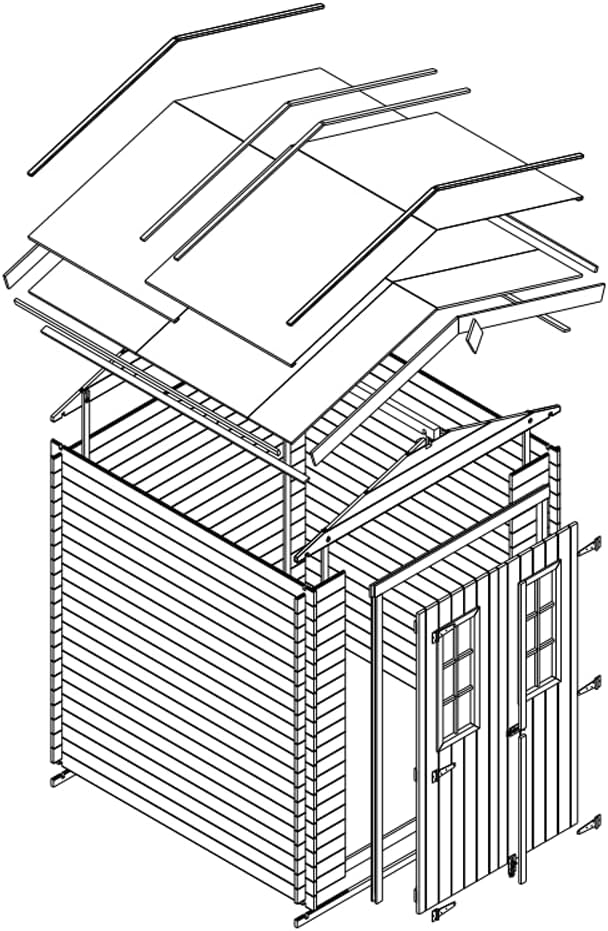 Abri de Jardin en Bois - Stockage extérieur I186xL196xH218 cm/ 2,82 m2 Petit abri à Outils, Local à vélos - TIMBELA M320C