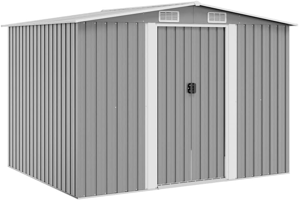 vidaXL - abri de stockage métal gris - 257x205x178 cm - rangement jardin