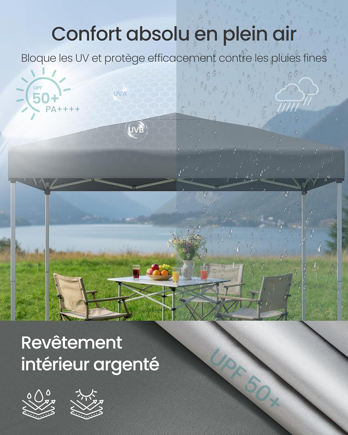 SONGMICS - tonnelle pliante - 3x3 m - résistante, solaire, portable GCT102GZ01