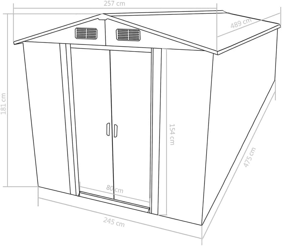 vidaXL Abri de jardin structure extérieure terrasse balcon pelouse cour garage auvent construction outil stockage hangar maison métal vert