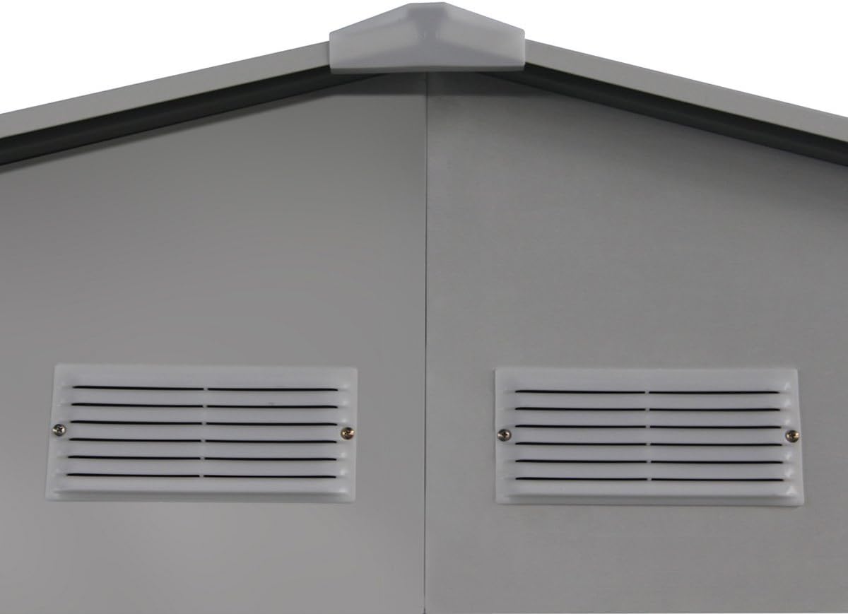 Viva Green - Dallas - 15,16 m² - Abri de jardin métal gris/taupe/blanc - 1299_74728