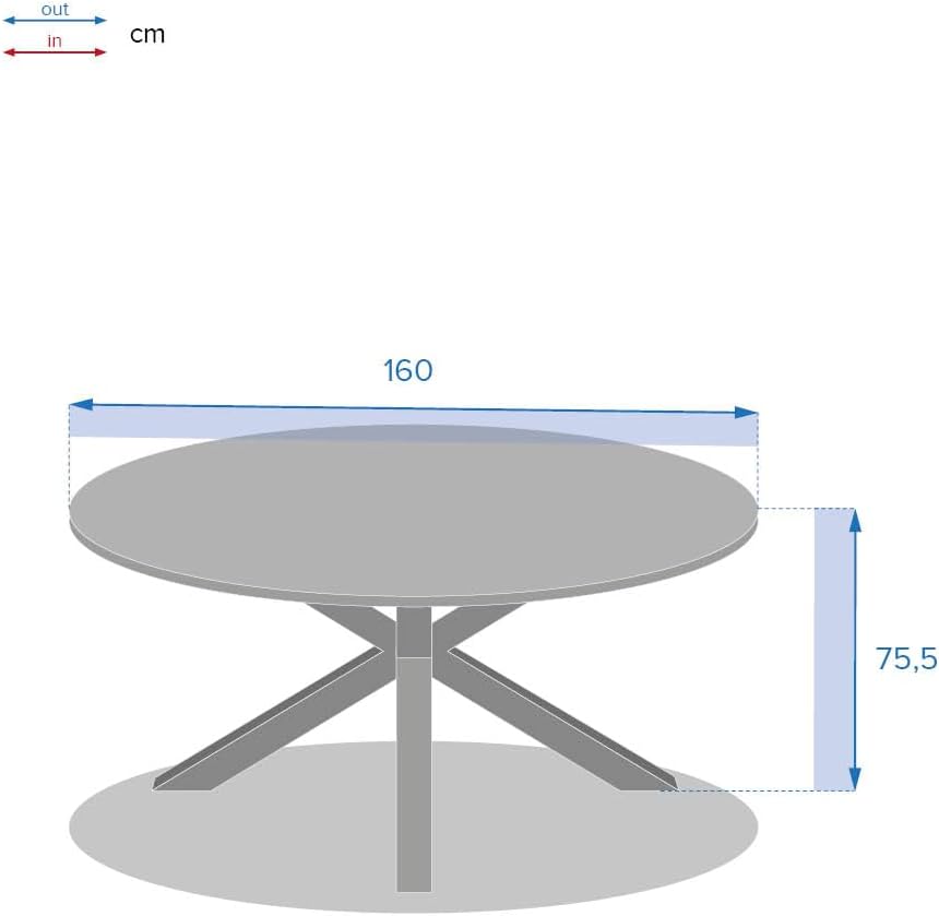 Hespéride - Oriengo table ronde 8 places - aluminium acacia - Gris Graphite