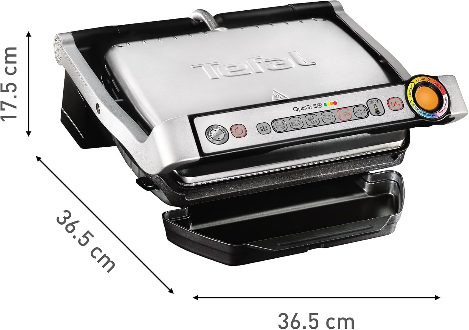 Tefal - Optigrill+ série - 4 personnes, 6 programmes, mode manuel - GC712D12