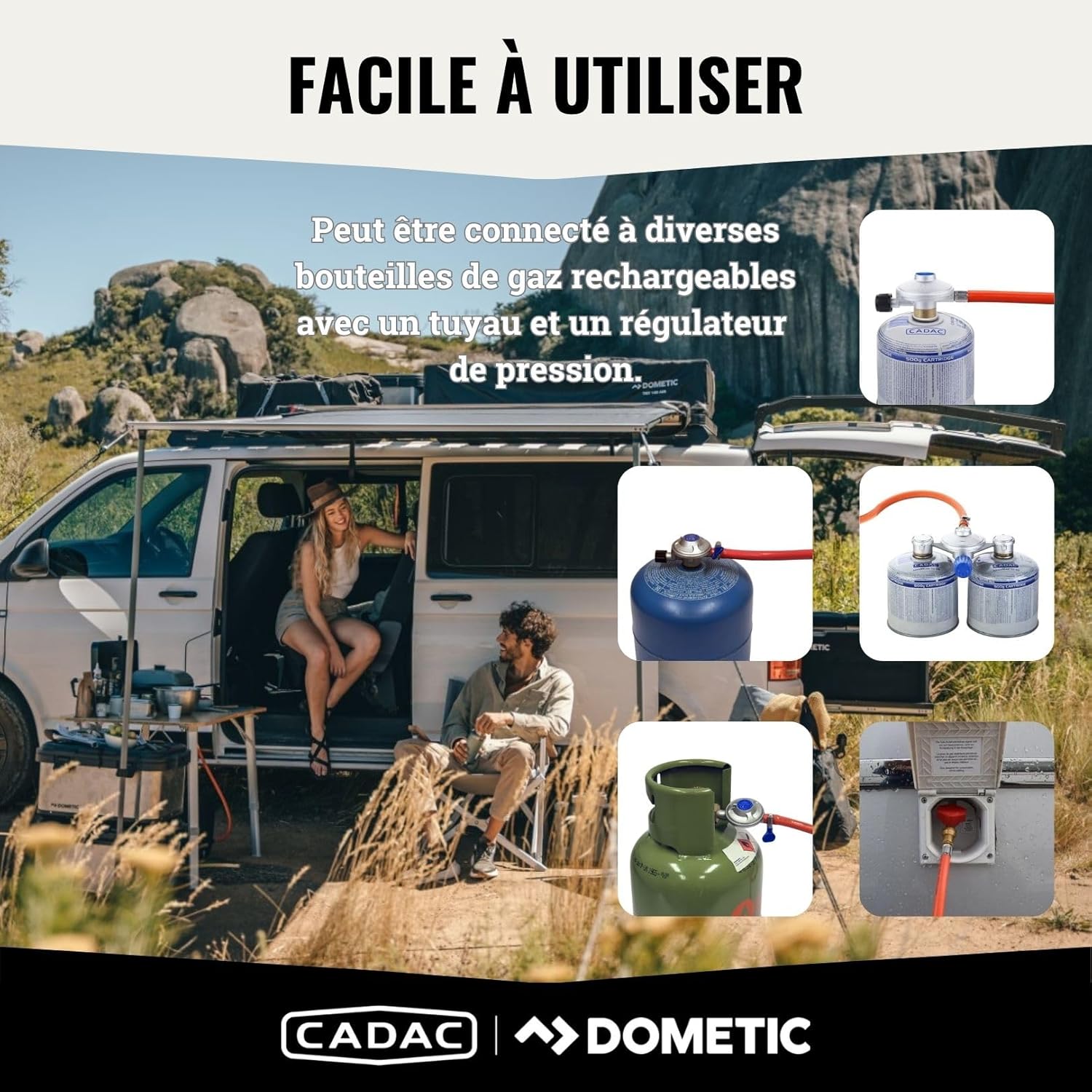 CADAC - 2 Cook 3 Pro Deluxe - surface inox - housse incluse - barbecue portable