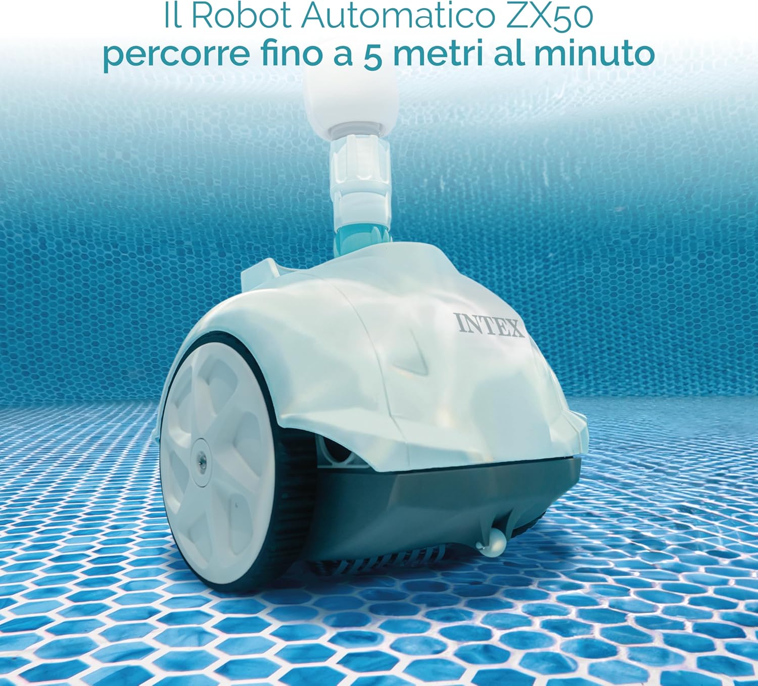Intex - Aspirateur Robot Fond ZX50 - Blanc/Bleu - Dimensions compactes, aspiration efficace ZX50