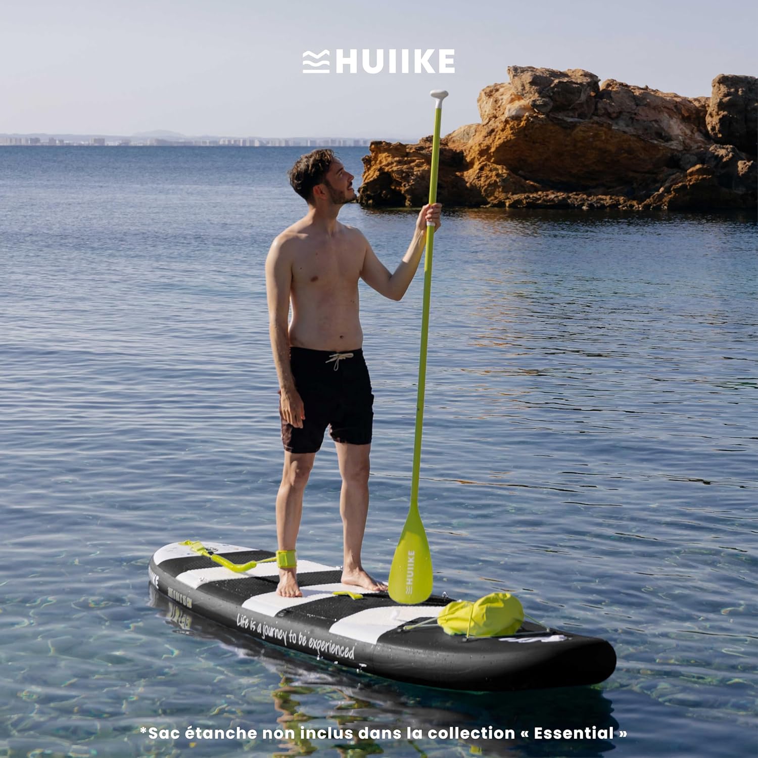 HUIIKE Paddle Gonflable Adulte avec Accessoires Inclus, Pagaie, Ailerons, Pompe. Planche de Stand Up Paddle Grande Stabilité et Résistance. 305 x 84 x 15 cm, Jusqu'à 130 kg