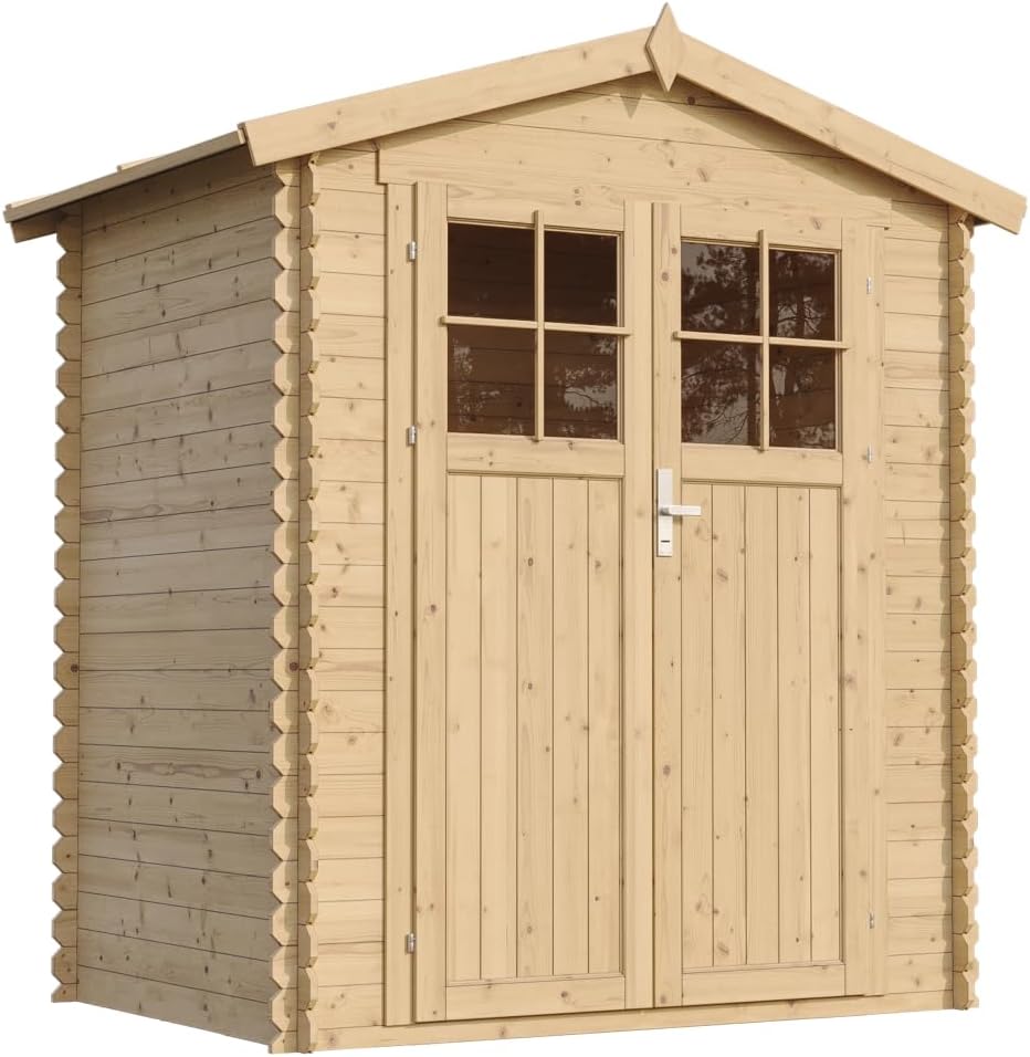 Abri de Jardin en Bois - Stockage extérieur I196xL136xH218 cm/ 1.98 m2 Petit abri à Outils, Local à vélos - TIMBELA M367F