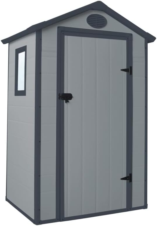 Jôbu - abri de jardin résine double pente 1,34m², kit fondation