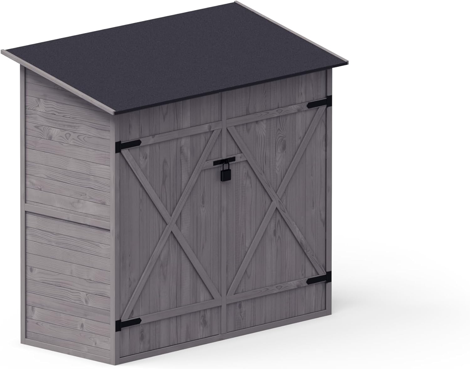 Upyard Abri à Outils avec système d'étagères - Abri de Jardin Moderne en Bois - Abri de Jardin avec Toit à pignon, 150 x 70 cm, Gris