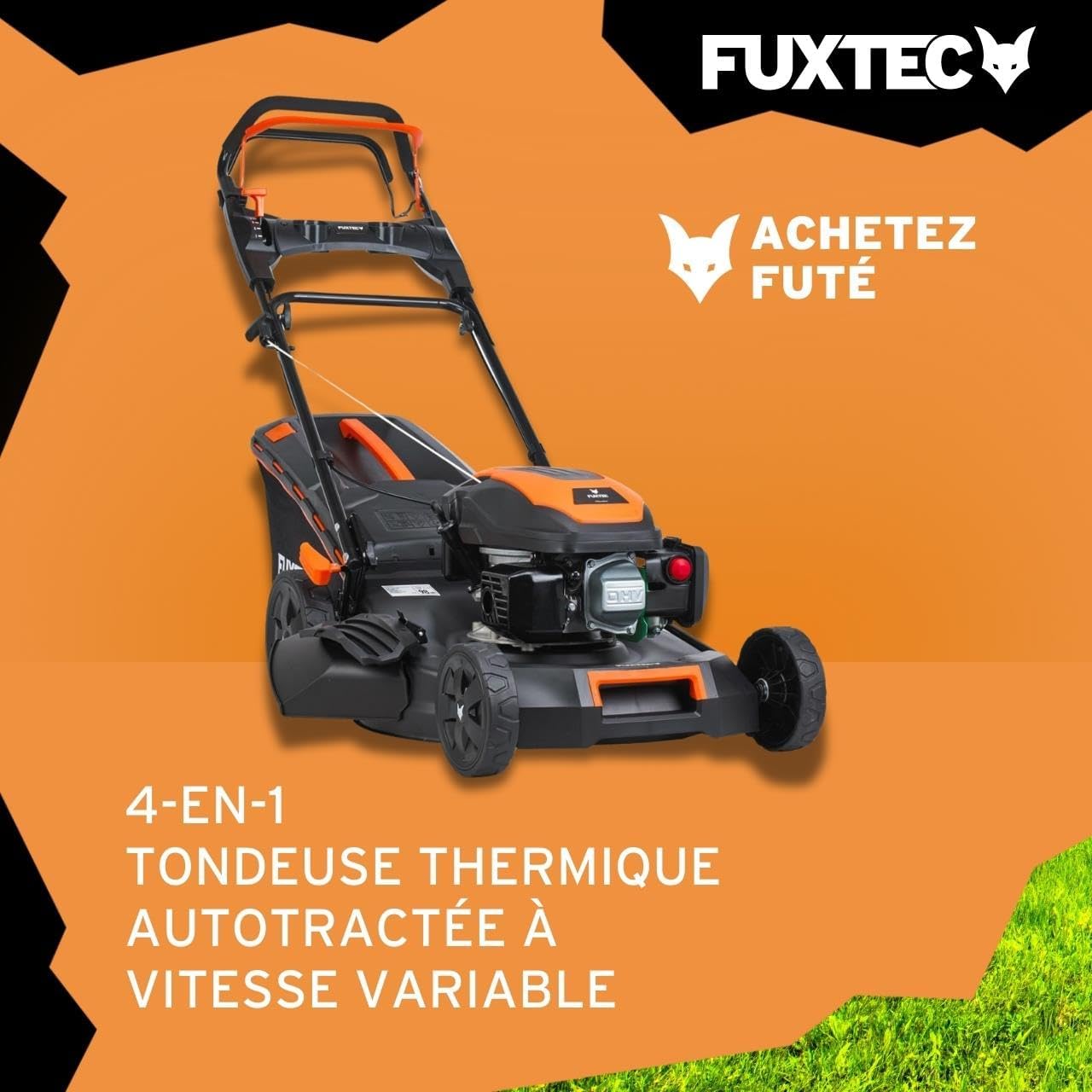 FUXTEC - FX-RM5170PRO - 51cm coupe - autotractée, 4 temps, 4 CV, bac 60L