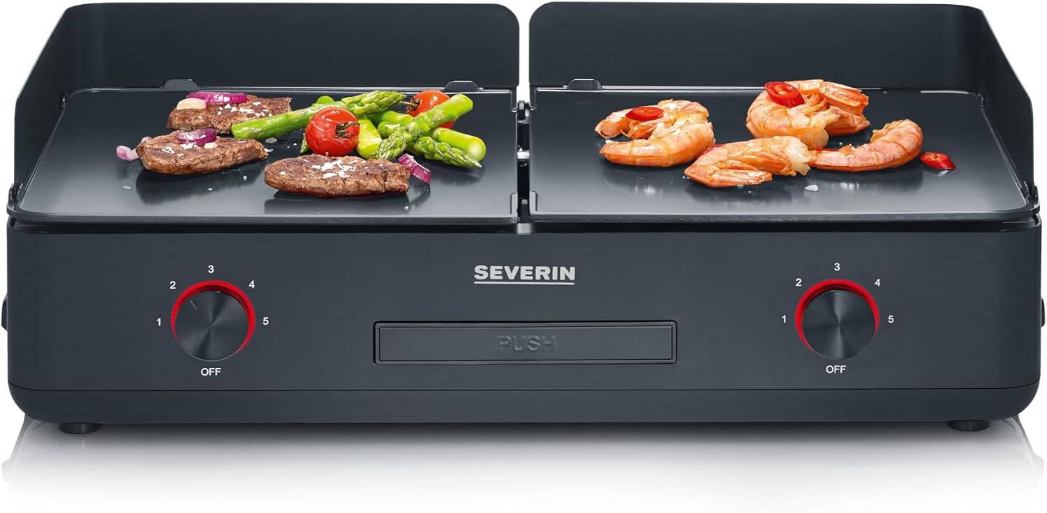 SEVERIN - plancha électrique réglable 240°C, 2200W, surface céramique, PG 8569