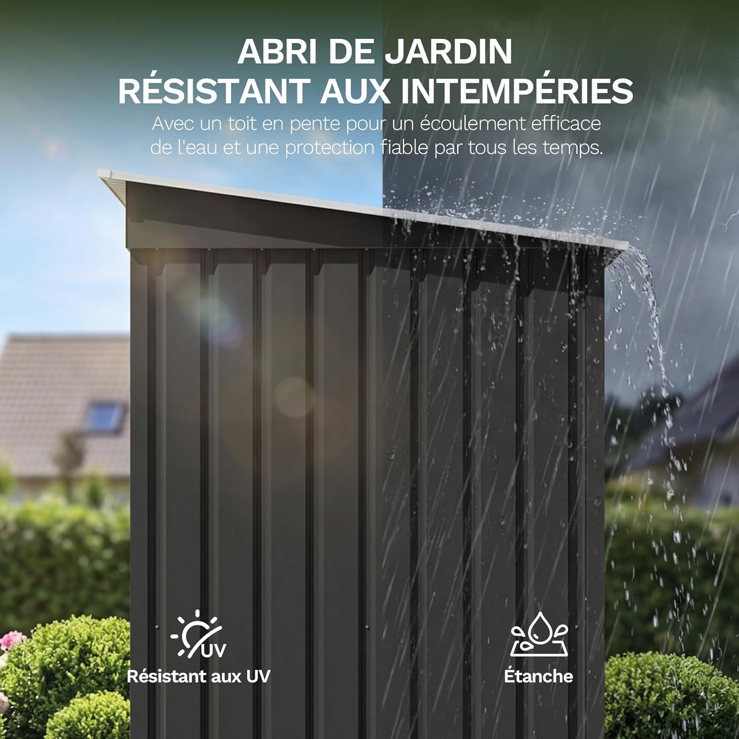 Devoko - abri de jardin métal - 5x3 ft - ventilé, résistant, extérieur