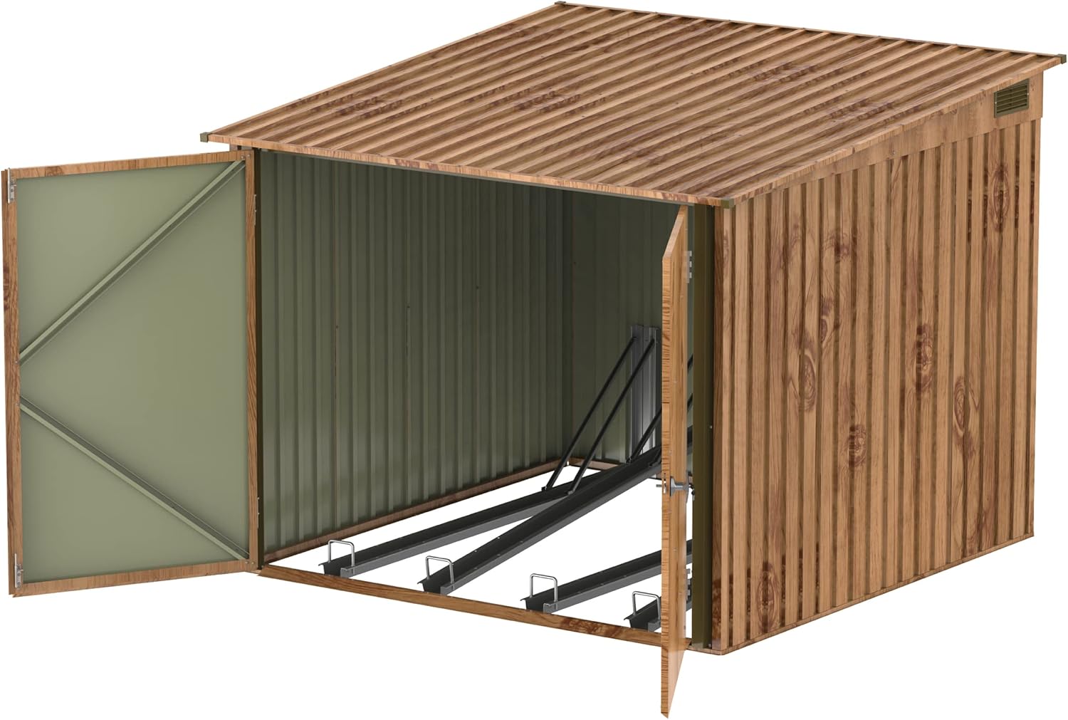 Duramax - Abri à vélos 4 vélos - 203x202x140 cm - métal, portes verrouillables
