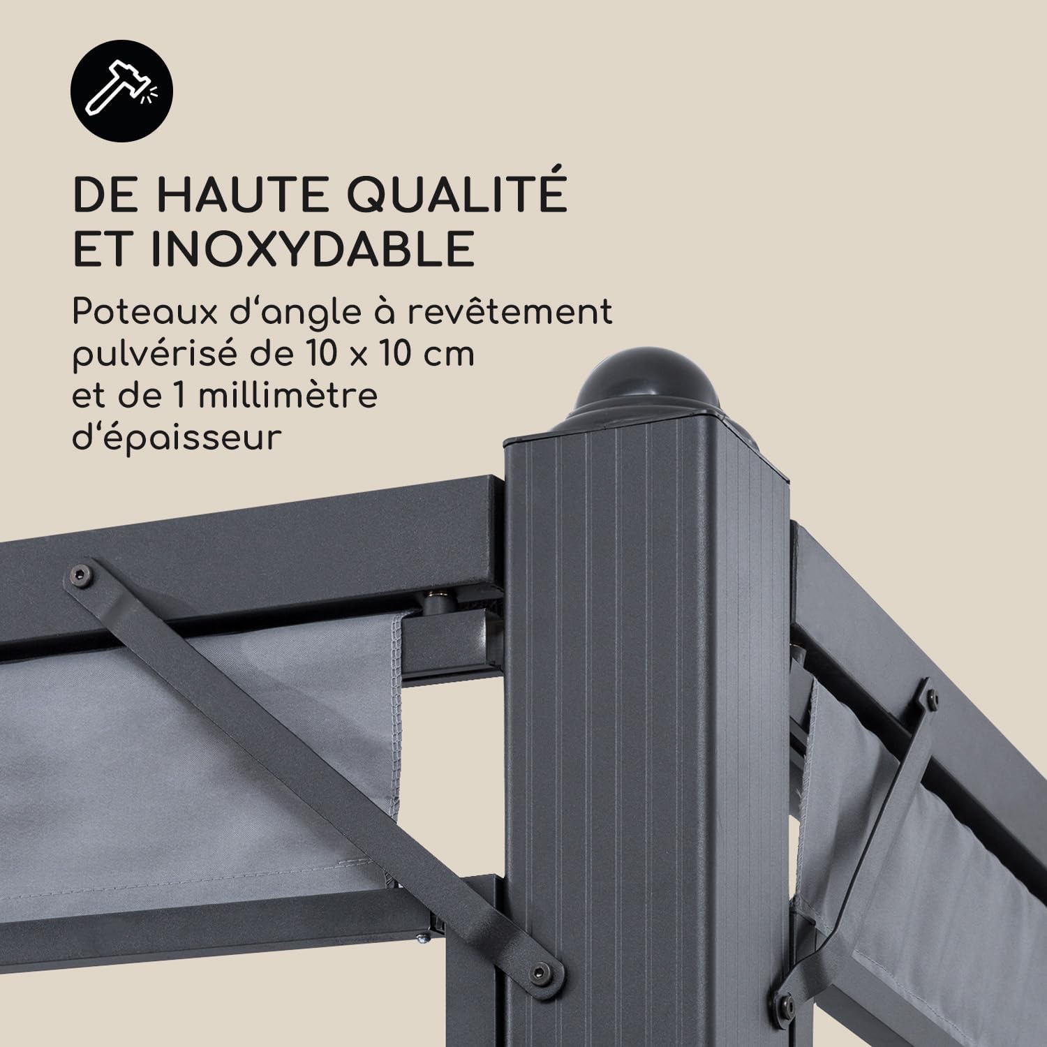 Blumfeldt - Pergola aluminium série Polycarbonate - 3x6m - toit hydrofuge, protection UV, cadre métal, toit/côtés polyes
