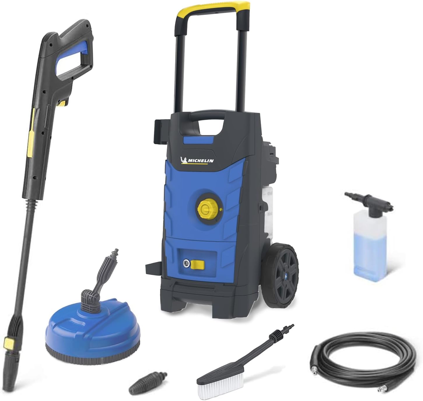 Michelin Nettoyeur Haute Pression MPX19ELP | à Eau Froide | pour Autos et Surfaces Extérieures | avec Nettoyeur de Surfaces et Brosse Fixe | Pression max. 140 | Puissance Absorbée 1,9 | Débit max. 460