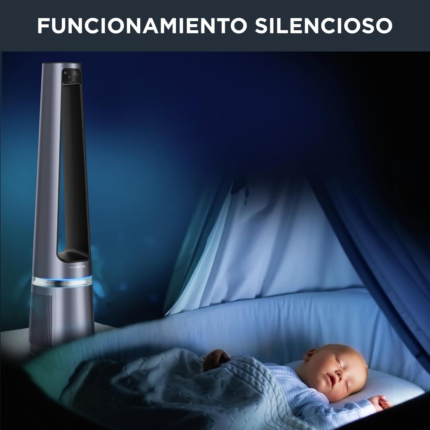 Rowenta - Eclipse 2-en-1 - puissant, 12 vitesses, minuterie, oscillation, 32 dB - QU5030F0