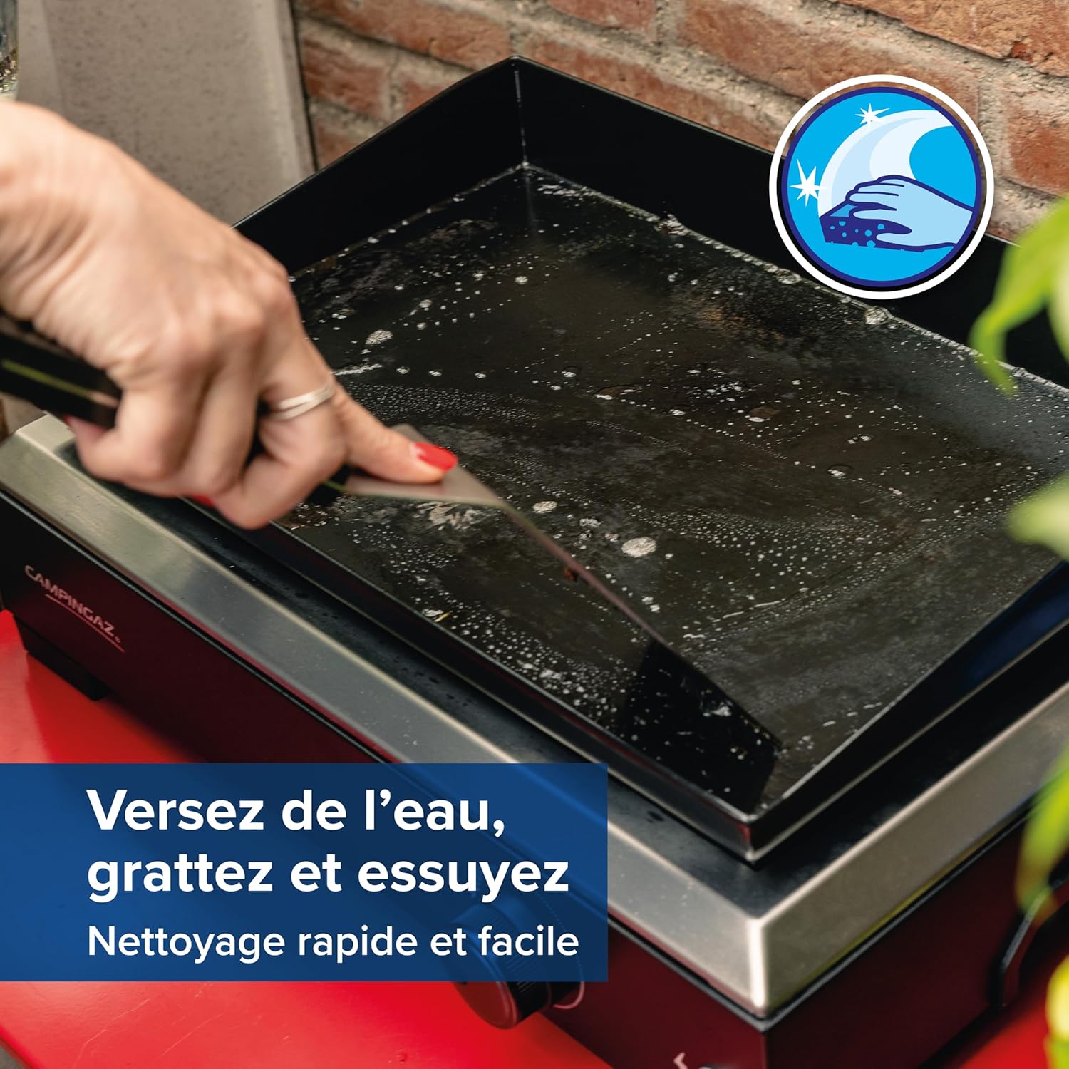 Campingaz - Othello 1 CV - Plancha 2,8kW - plaque acier émaillé, BlueFlame